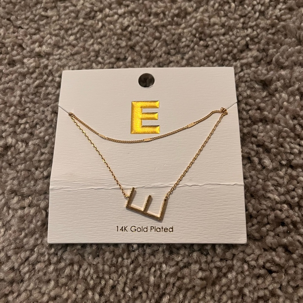 Francesca’s Gold “E” Necklace